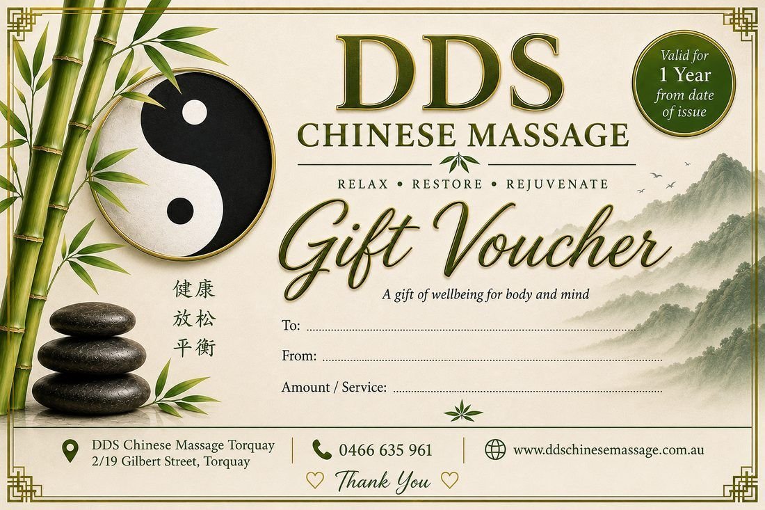 DDS Chinese Massage Torquay gift voucher design
